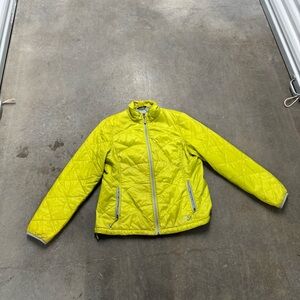 L.L. Bean Bright Yellow Quilted Jacket large full zip primaloft